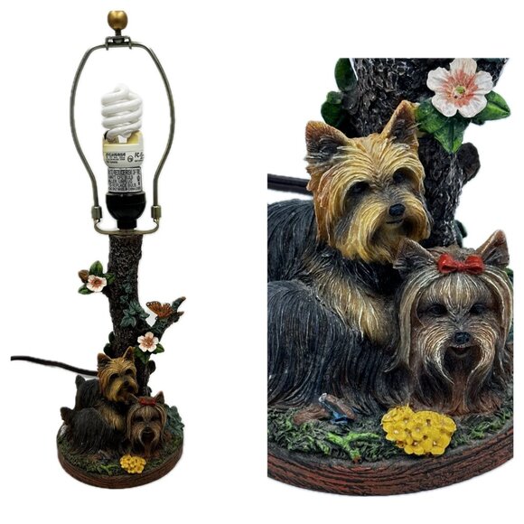 Yorkshire Terrier Accent Lamp By Linda Picken Bradford Exchange Youthful Yorkies